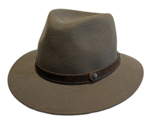 Fernandez & Roche Plyfelt Wool crushable weather-proof casual Fedora hat in Nougat