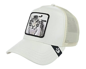 Goorin 'The Killer Tiger' Leather/Polyester Trucker Cap in White