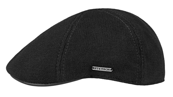 Stetson 'Texas' Knitted Cotton  Ivy flat cap in Black