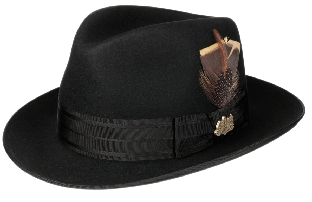 Stetson Traditional premium fur felt classic Fedora in Black – Grand ...