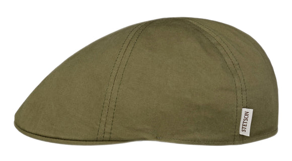 Stetson 'Texas' Cotton 6 panel Dark Ivy flat cap in Olive