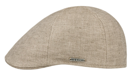 Stetson 'Texas' Linen Ivy flat cap in Beige