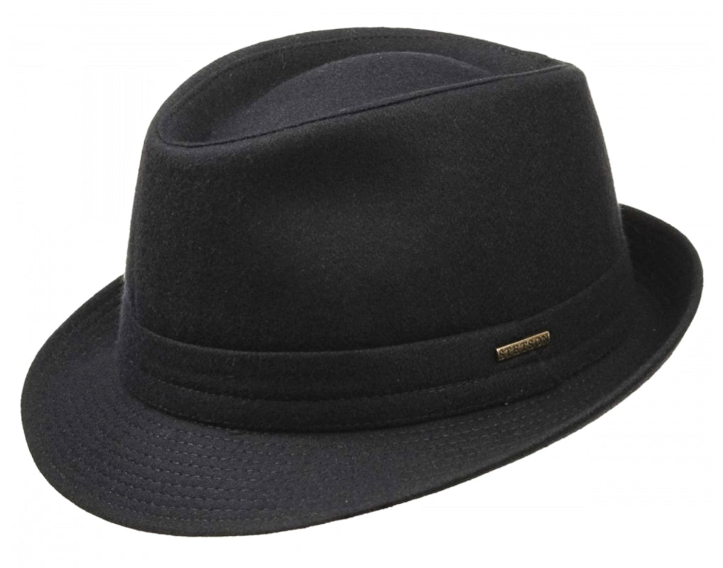 Stetson plush finish Virgin Wool blend Trilby hat in Black – Grand Hatters