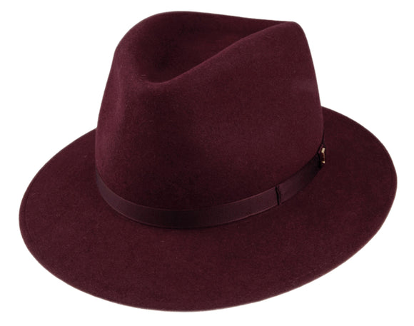 Tonak rollable Rabbit fur Burgundy Fedora hat