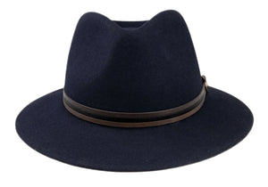 Tonak casual style rabbit fur felt Fedora in Navy